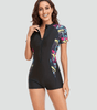 Maillot de Bain Une Pièce à Manches Courtes et Fermeture Éclair pour Femme | Idéale pour l'Été - Emilia Lane