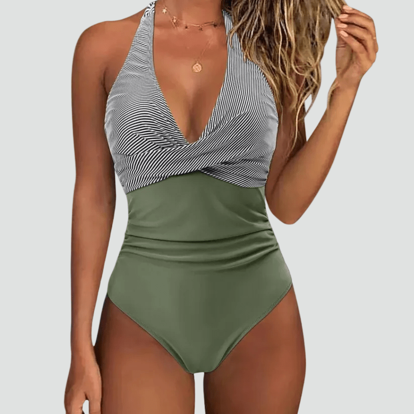 Maillot de Bain Une Pièce Sculptant Décolleté en V pour Femme | Idéale pour l'Été - Emilia Lane