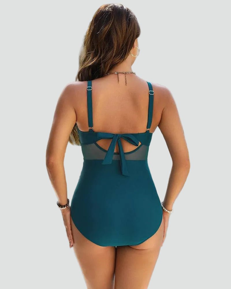 Maillot de Bain Une Pièce Sculptant pour Femme avec Filet | Idéal pour l'Été - Emilia Lane
