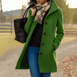 Manteau à Col Montant en Tissu Effet Laine pour Femme - Emilia Lane
