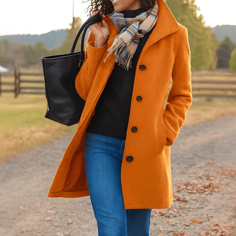 Manteau à Col Montant en Tissu Effet Laine pour Femme - Emilia Lane