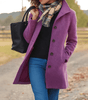 Manteau à Col Montant en Tissu Effet Laine pour Femme - Emilia Lane
