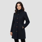 Manteau Boutonné à Col Montant pour Femmes - Emilia Lane