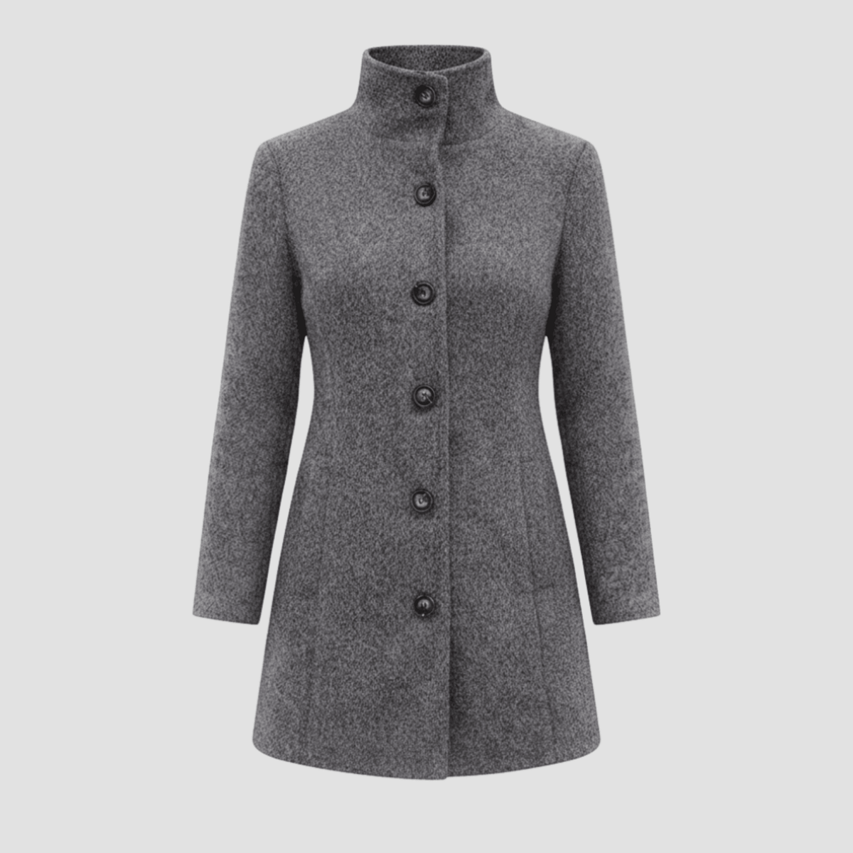 Buttoned coat with high collar for Women