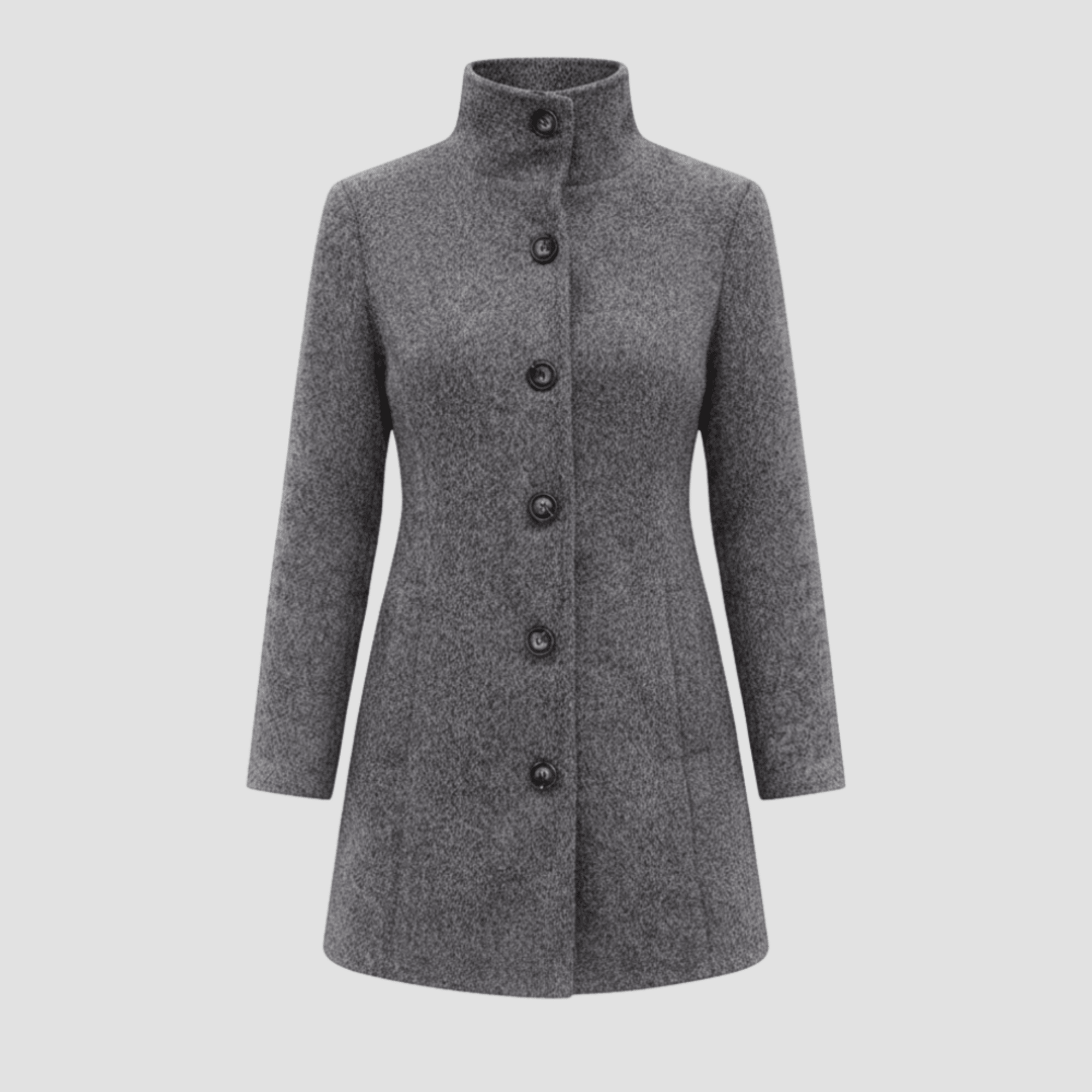 Manteau Boutonné à Col Montant pour Femmes - Emilia Lane