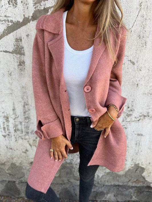 Manteau boutonné à col tailleur pour Femmes - Emilia Lane