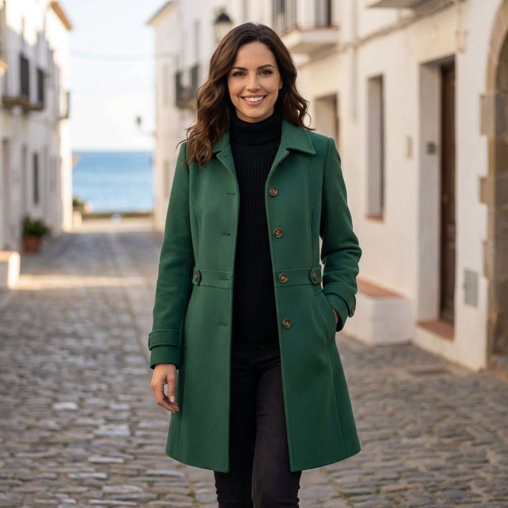 Manteau Élégant Mi - Long pour Femme - Emilia Lane