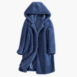 Manteau en laine mi - long à capuche pour femme - Emilia Lane