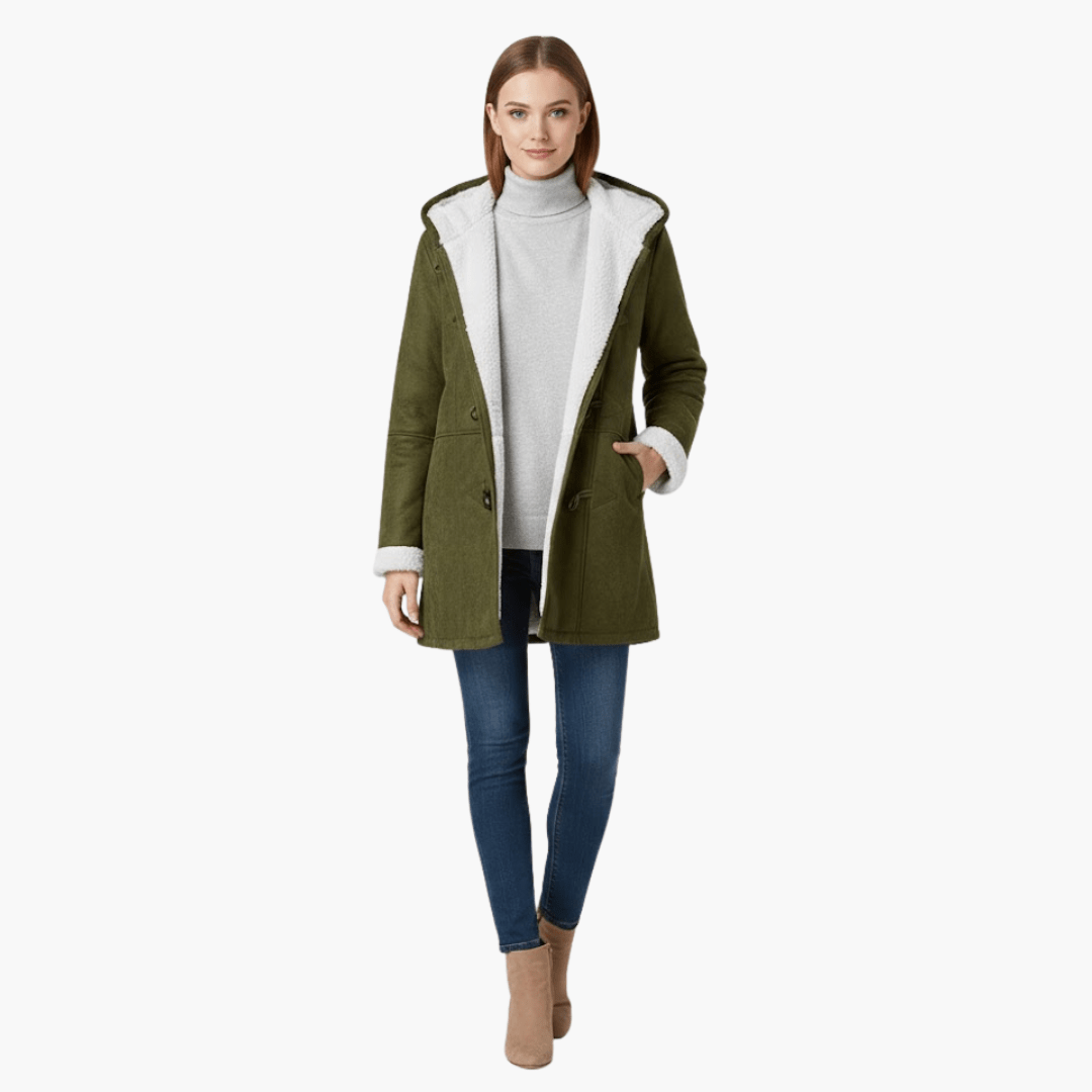 Manteau Grande Taille pour Femmes avec Poches et Fermeture Boucle - Emilia Lane