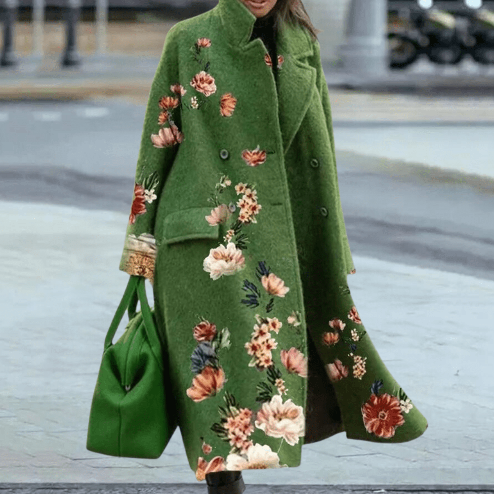 Manteau Imprimé Fleuri à Manches Longues pour Femmes - Emilia Lane