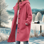 Manteau Long à Capuche en Tissu Effet Laine pour Femme - Emilia Lane