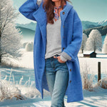 Manteau Long à Capuche en Tissu Effet Laine pour Femme - Emilia Lane