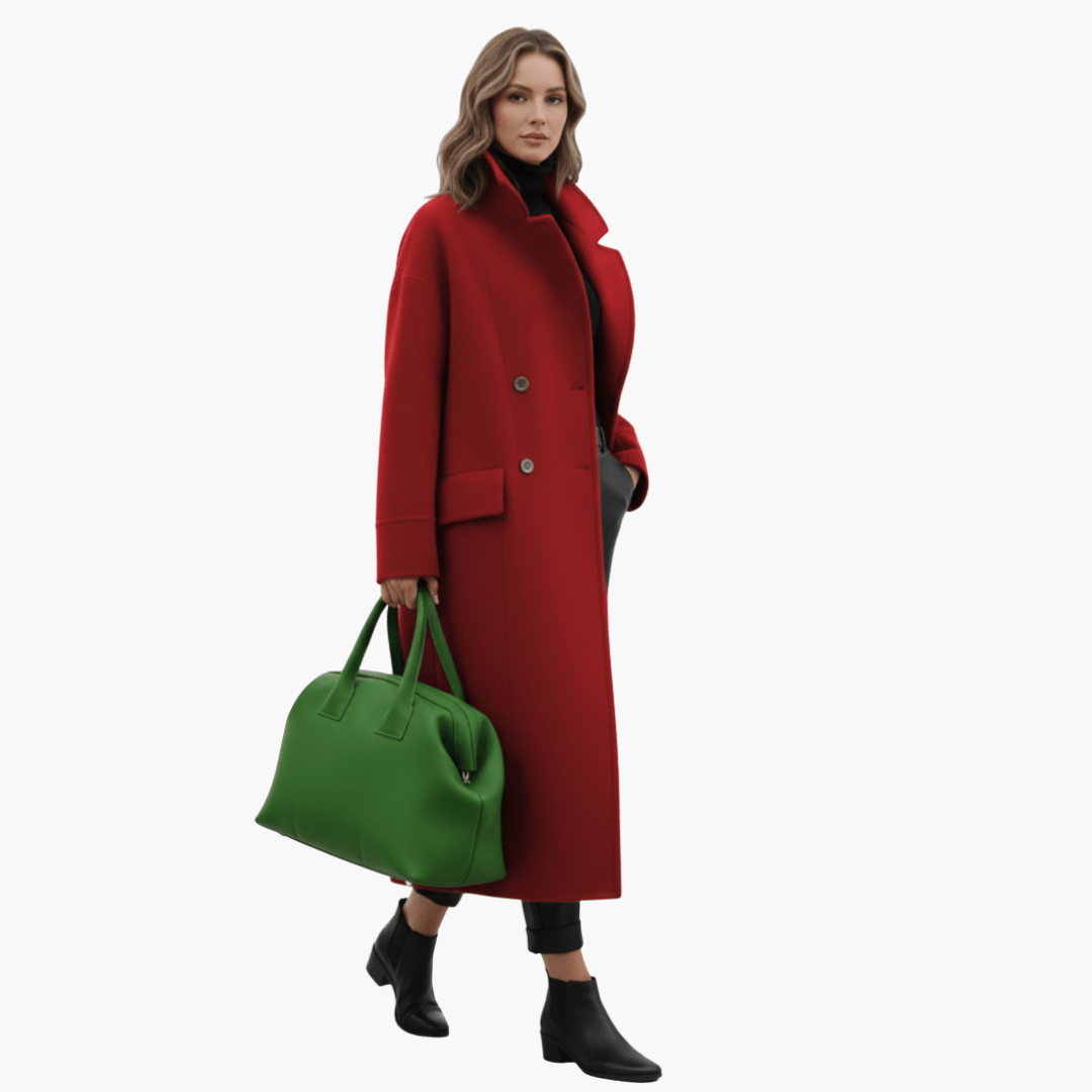 Manteau Long Col Montant avec Poches pour Femmes - Emilia Lane