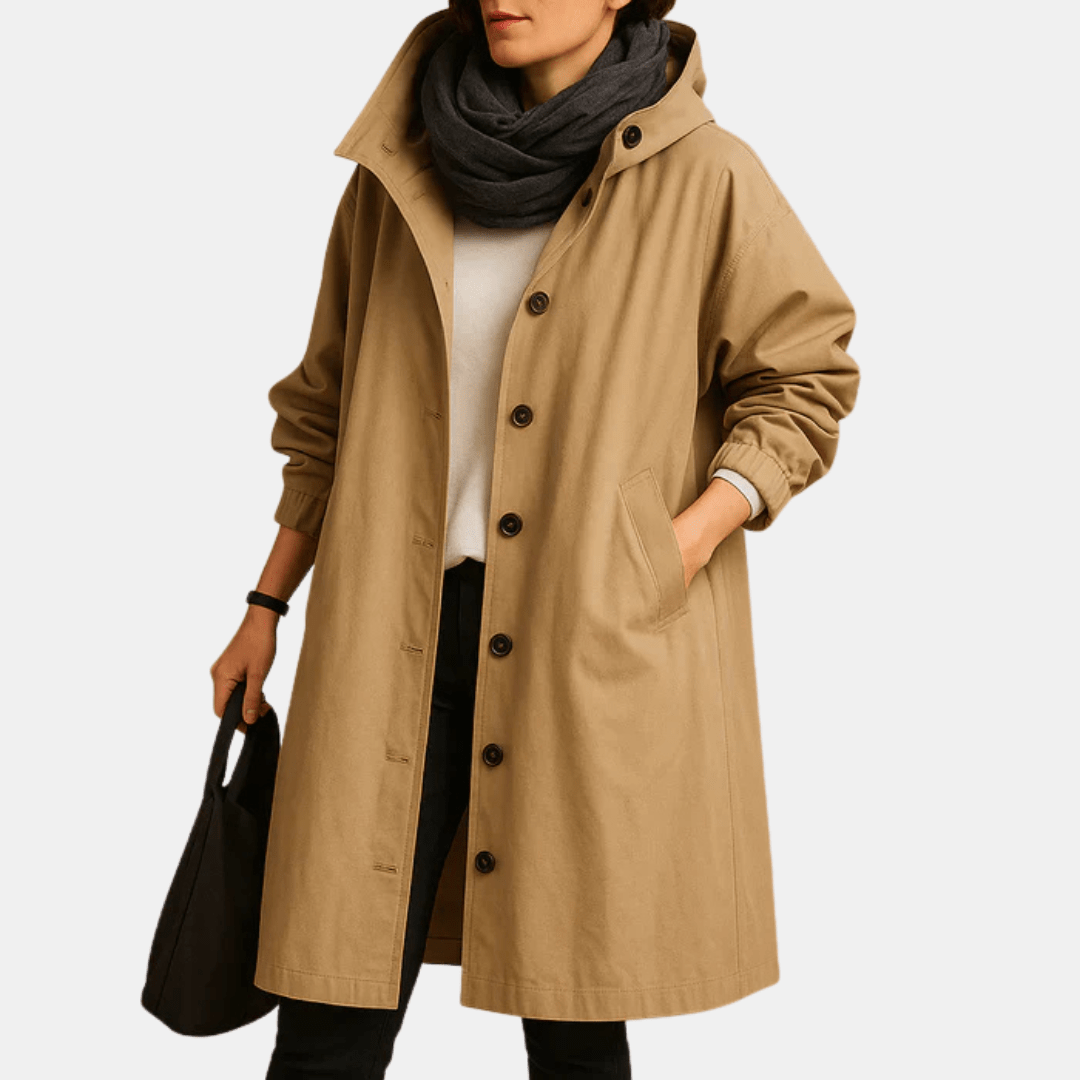 Manteau long en coton pour femmes - Emilia Lane