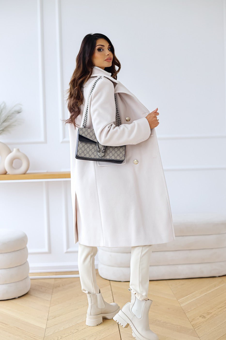 Manteau mi - long boutonné pour Femmes - Emilia Lane