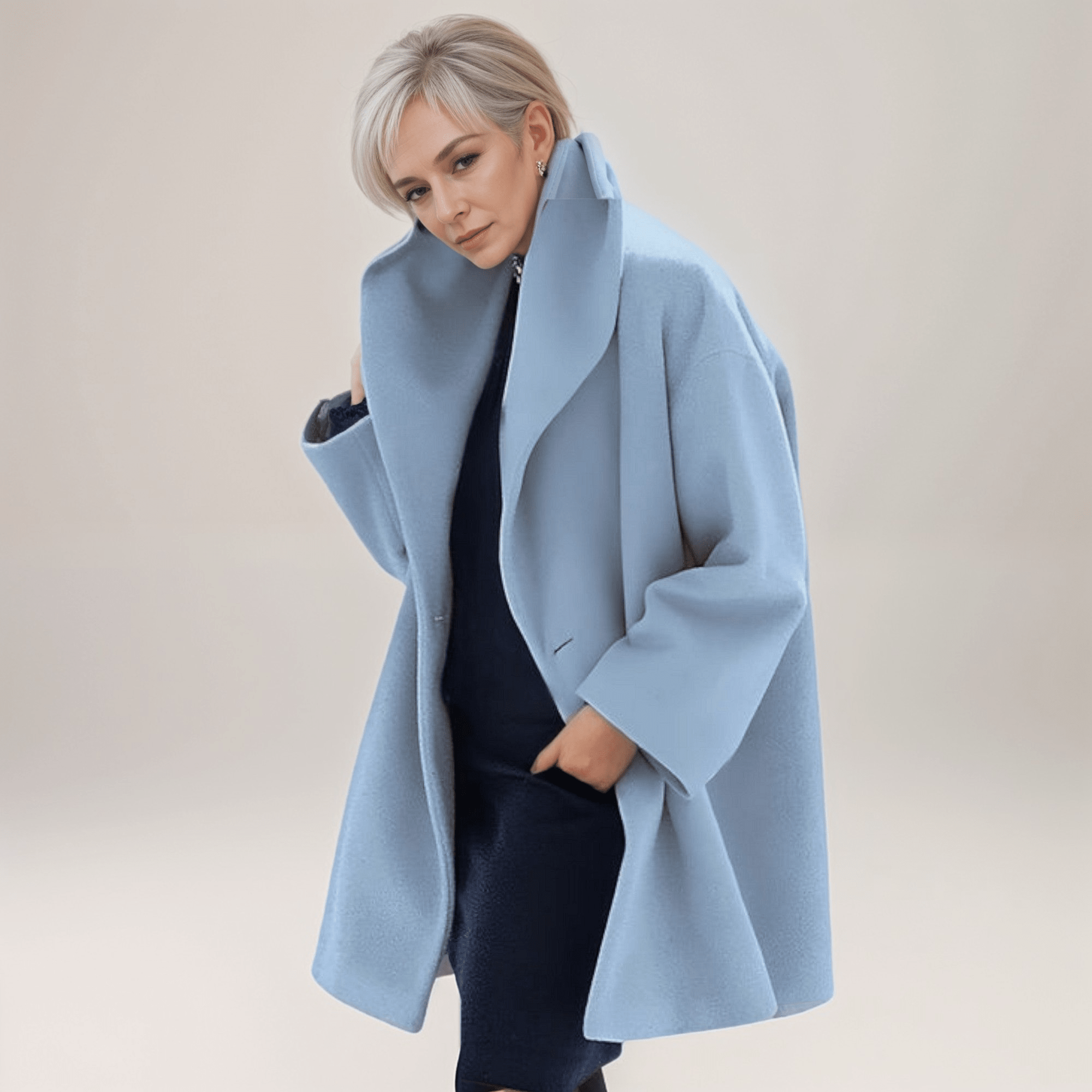 Manteau Oversize en Tissu Effet Laine pour Femme - Emilia Lane