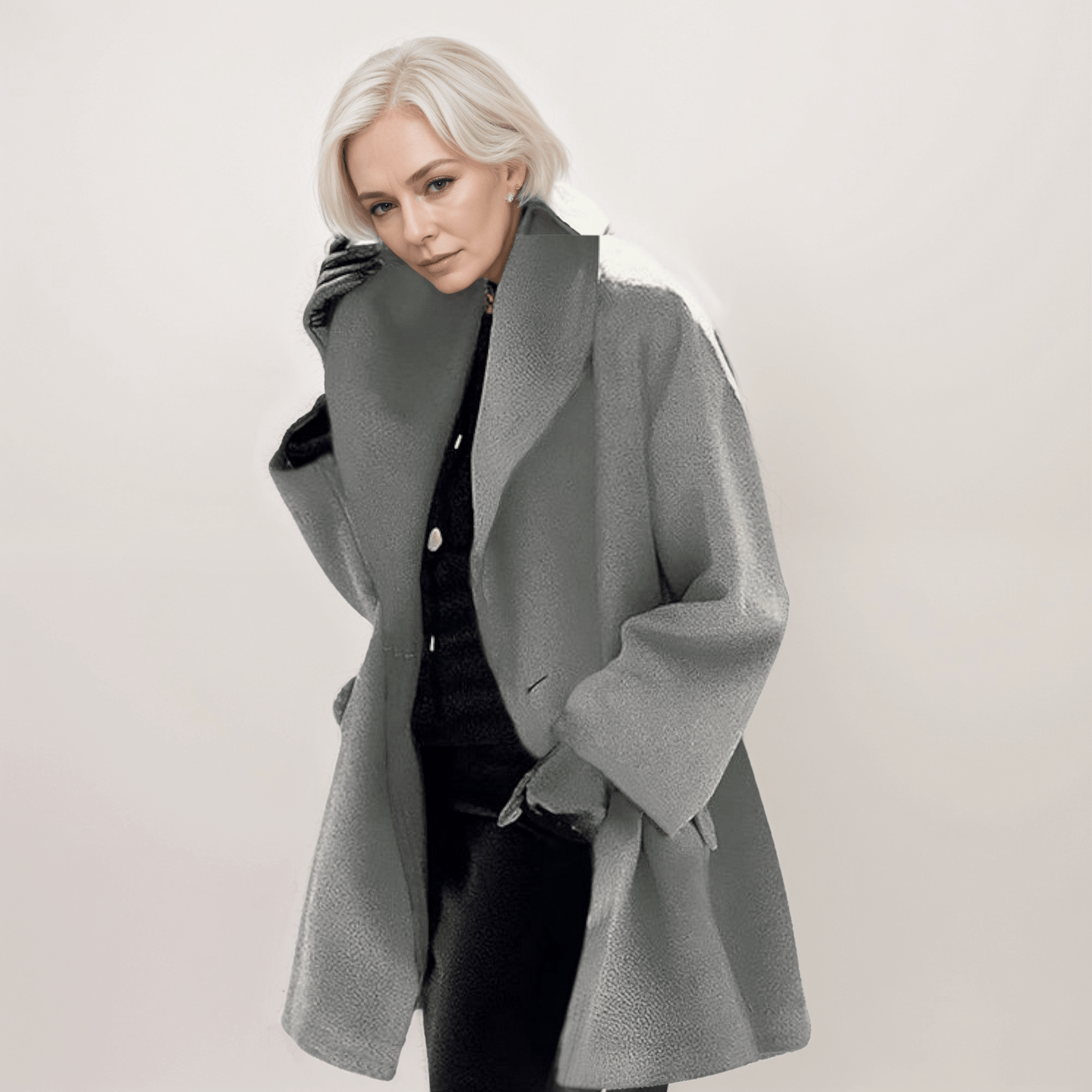 Manteau Oversize en Tissu Effet Laine pour Femme - Emilia Lane