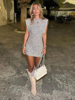Mini robe courte à paillettes pour femme - Emilia Lane