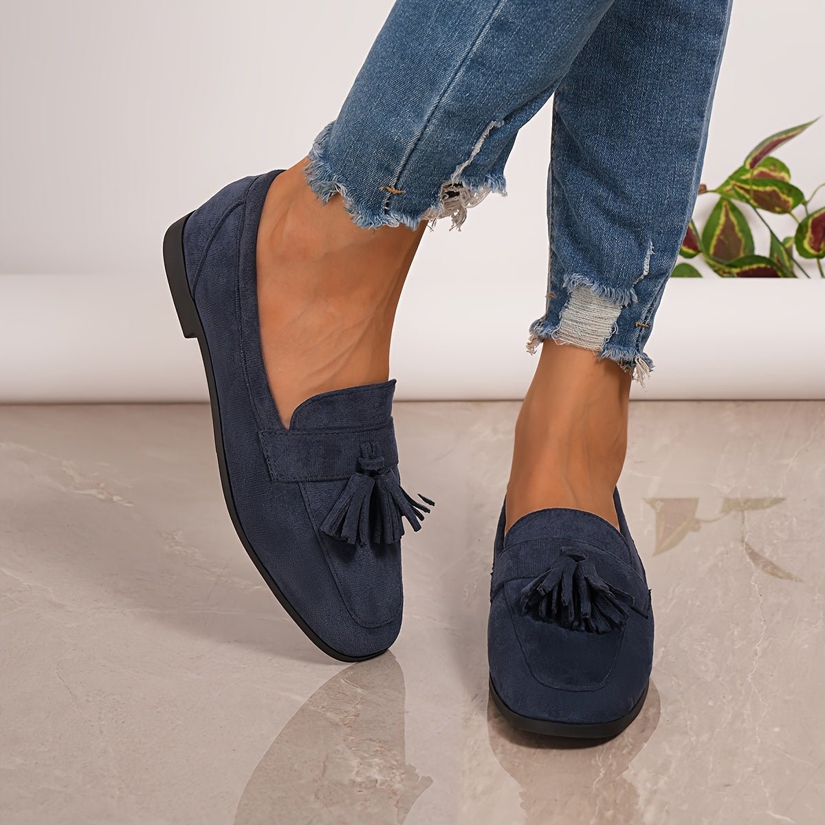 Comfort Suede Moccasins with Fringe for Women