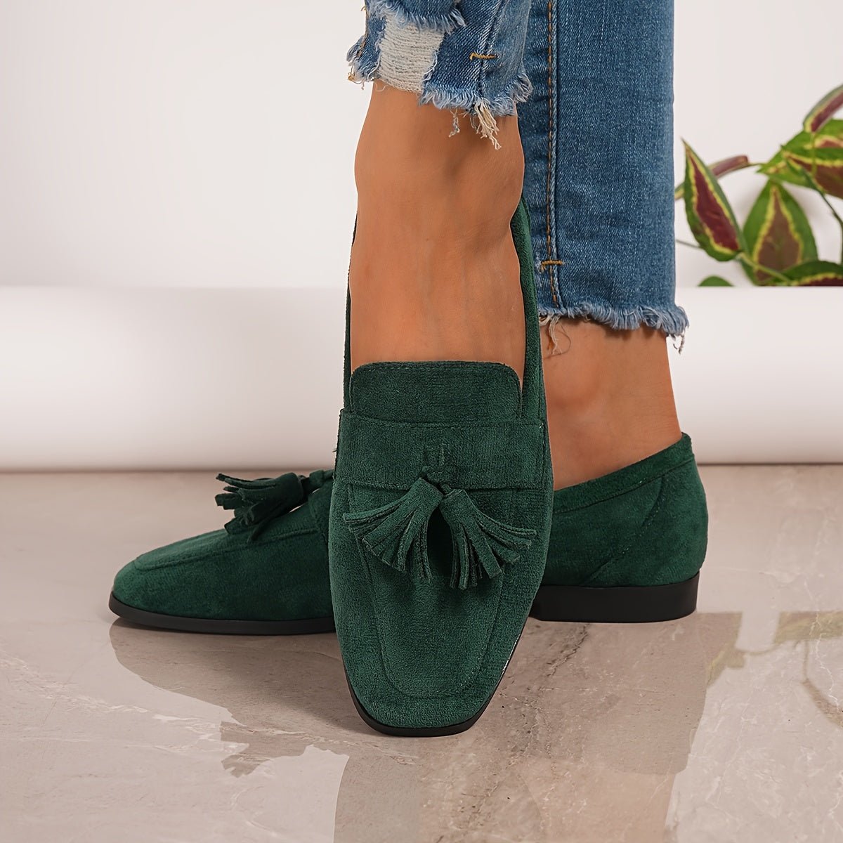 Comfort Suede Moccasins with Fringe for Women