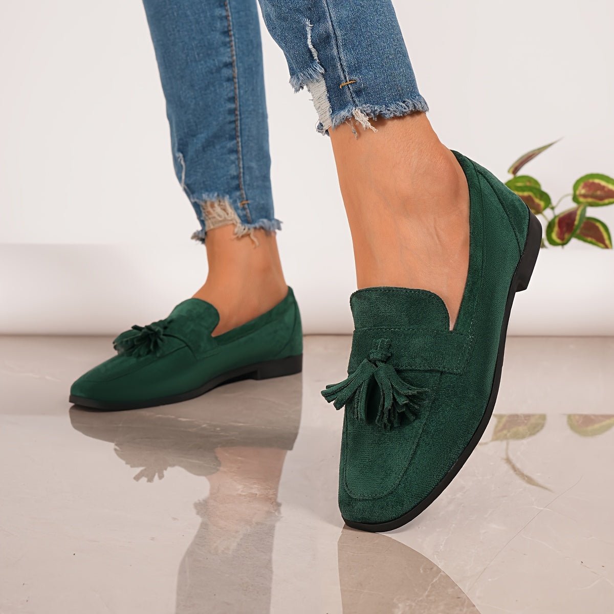 Comfort Suede Moccasins with Fringe for Women
