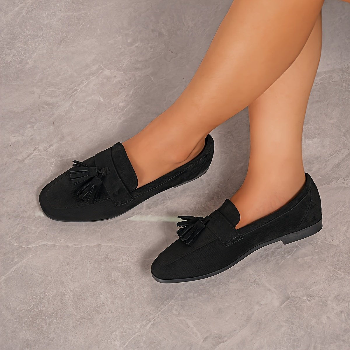 Comfort Suede Moccasins with Fringe for Women