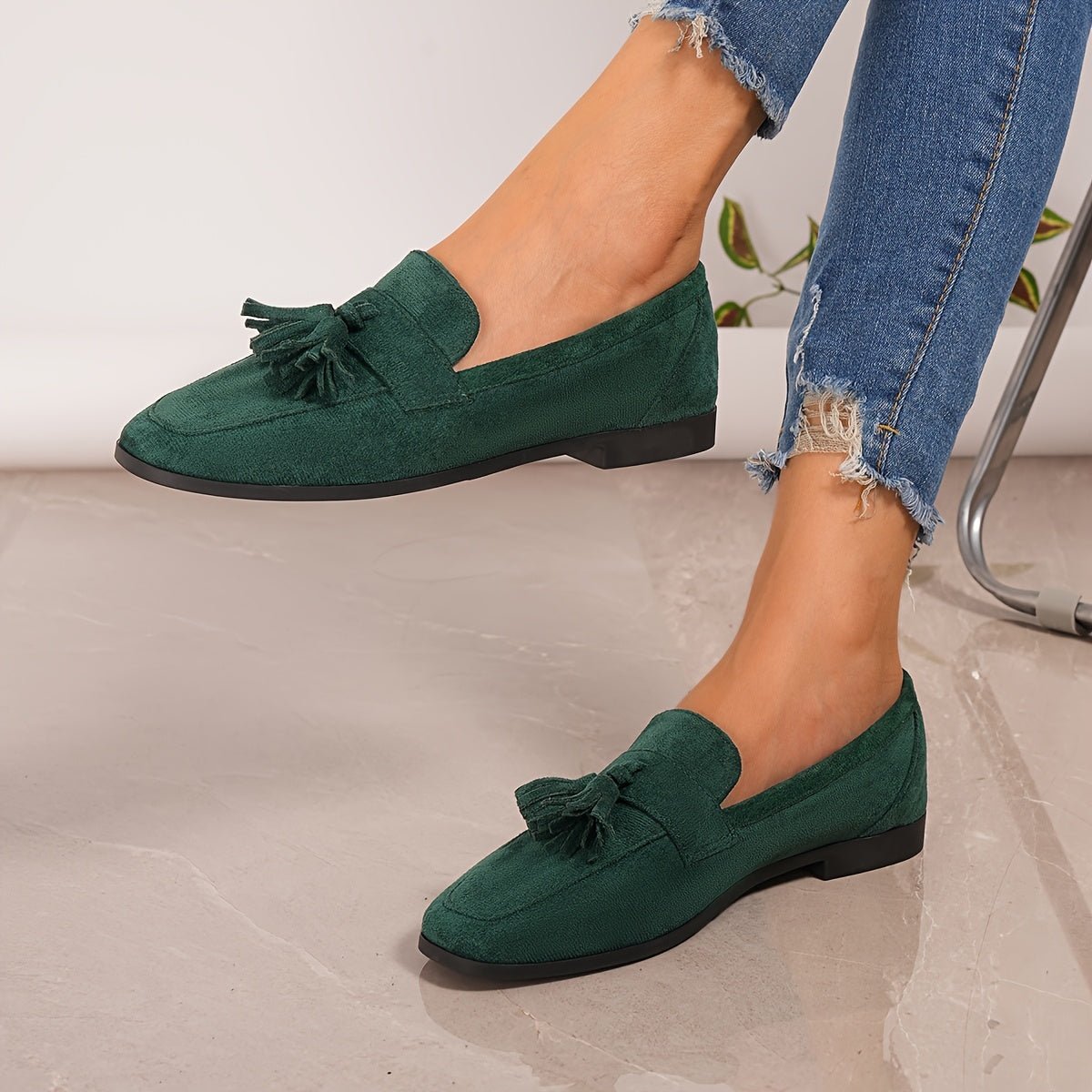 Comfort Suede Moccasins with Fringe for Women