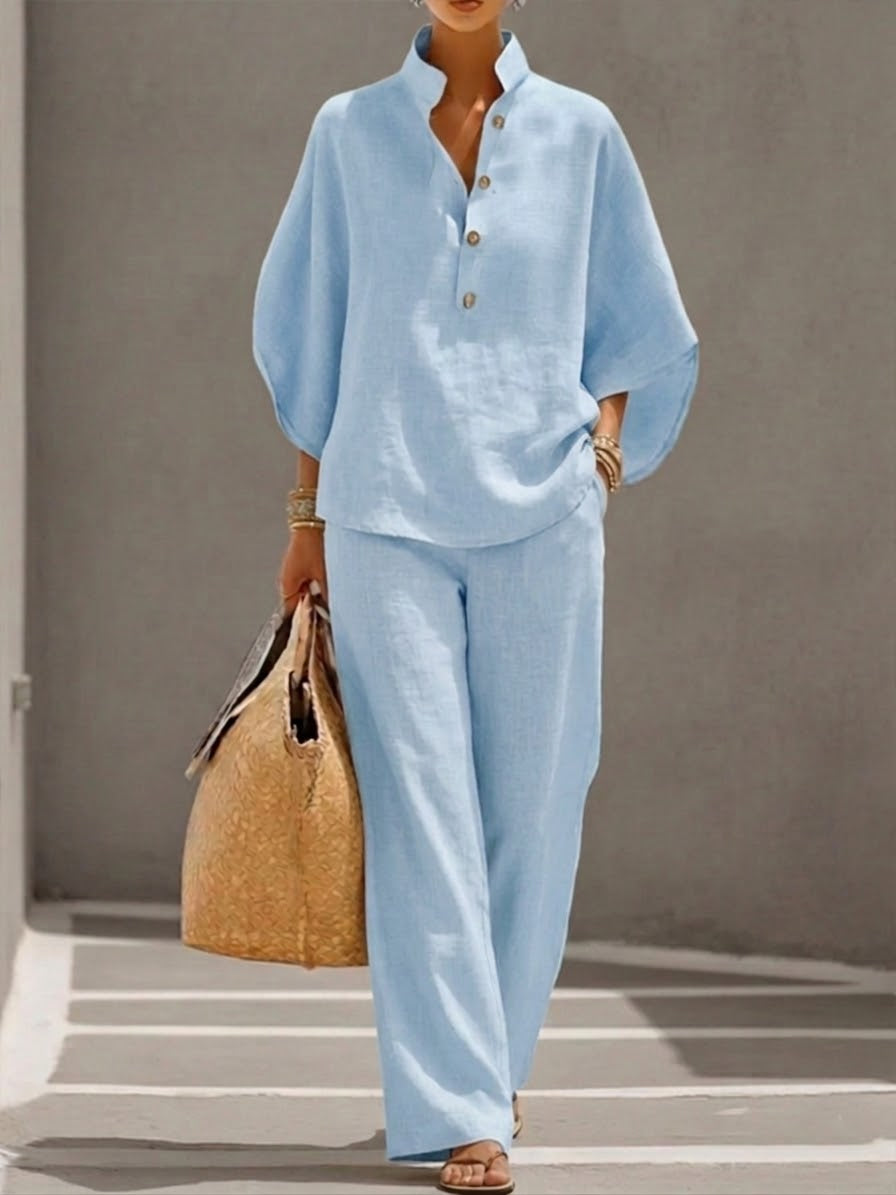 Casual Women's Set with Wide-Leg Pants | Perfect for Summer