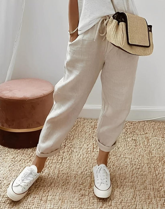Pantalon Décontracté en Lin pour Femme | Idéal pour l'Été - Emilia Lane