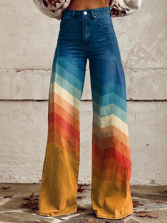 Pantalon Large à Motif Zigzag pour Femmes - Emilia Lane