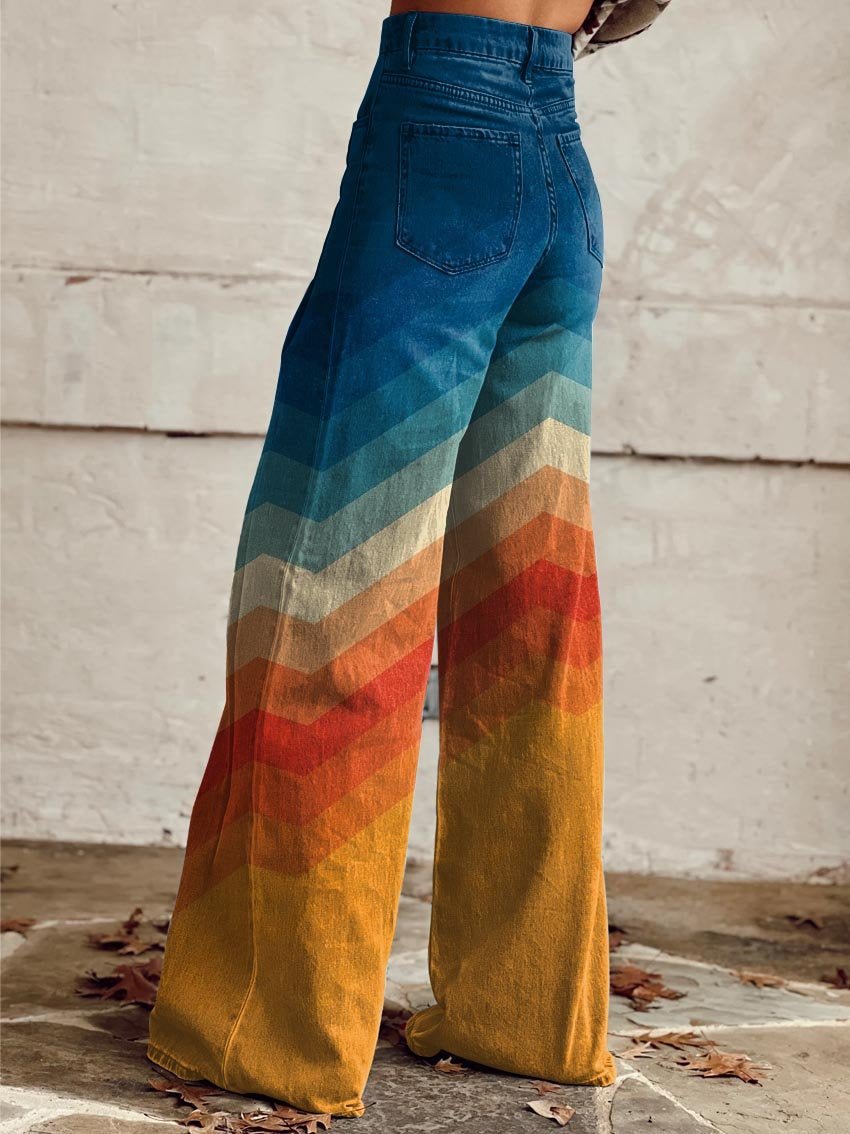 Pantalon Large à Motif Zigzag pour Femmes - Emilia Lane