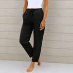 Pantalon large en coton et lin pour femmes - Emilia Lane