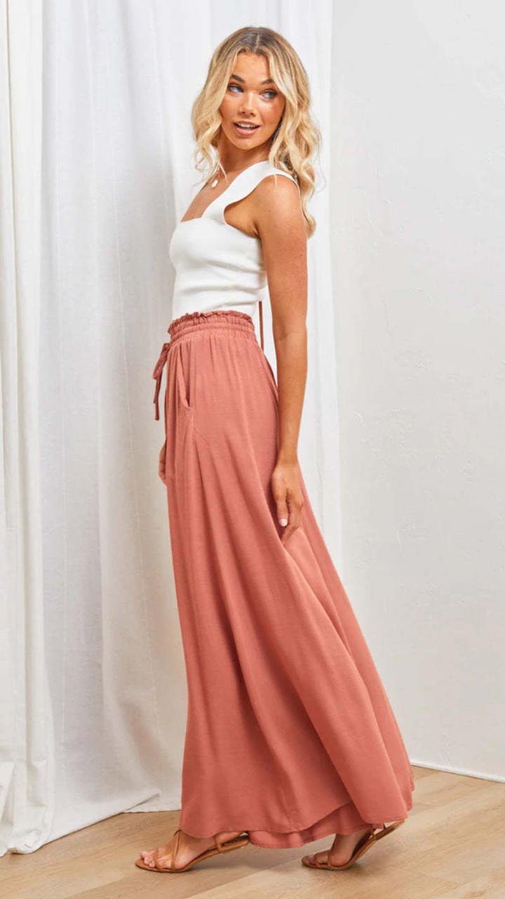 Pantalon Large Taille Haute en Tencel pour Femmes - Emilia Lane