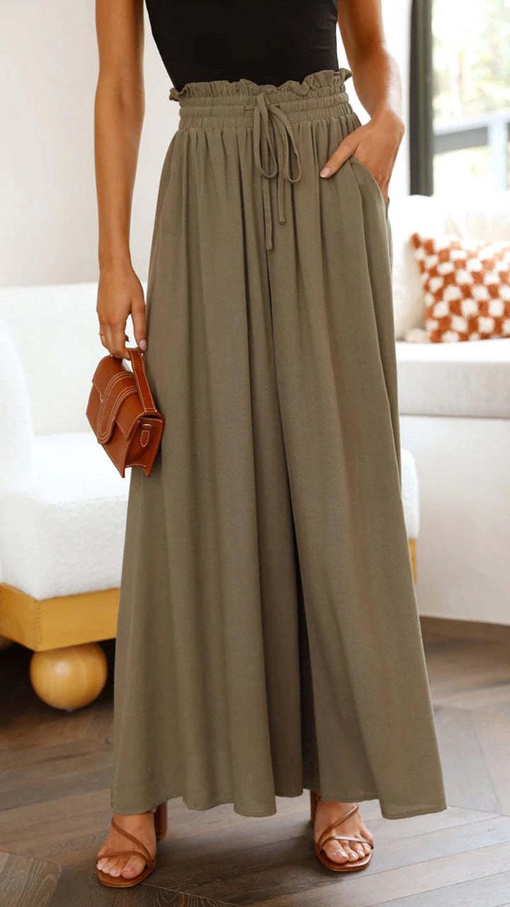 Pantalon Large Taille Haute en Tencel pour Femmes - Emilia Lane