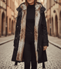 Long Parka with Hood and Faux Fur for Women