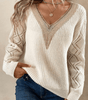 Pull à col en V tricoté pour femmes - Emilia Lane