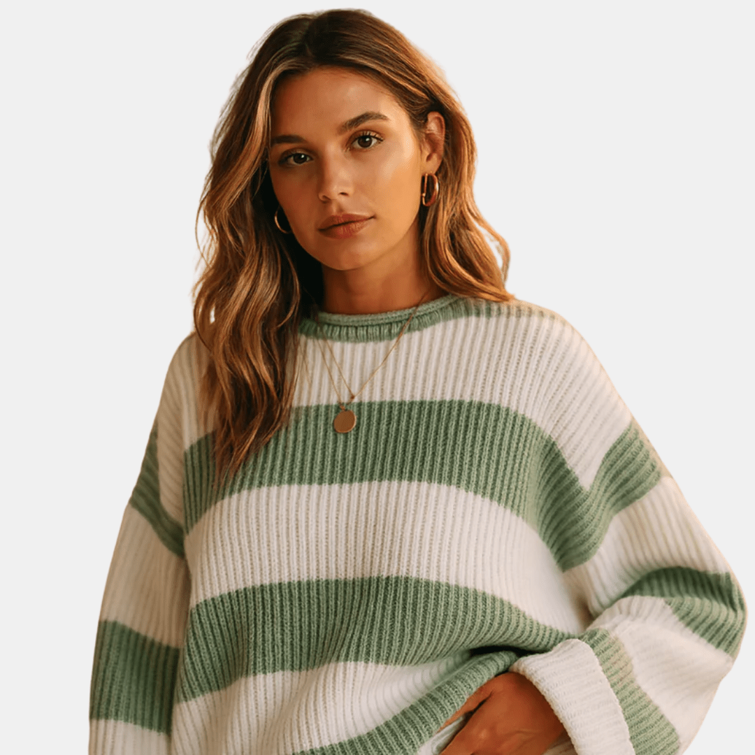 Pull à rayures larges en maille douce pour femmes - Emilia Lane