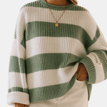 Pull à rayures larges en maille douce pour femmes - Emilia Lane