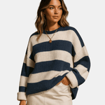 Pull à rayures larges en maille douce pour femmes - Emilia Lane