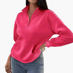 Pull Col Montant Zippé avec Poches pour Femmes - Emilia Lane