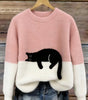 Pull décontracté avec motif chat pour femmes - Emilia Lane