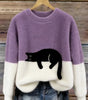 Pull décontracté avec motif chat pour femmes - Emilia Lane