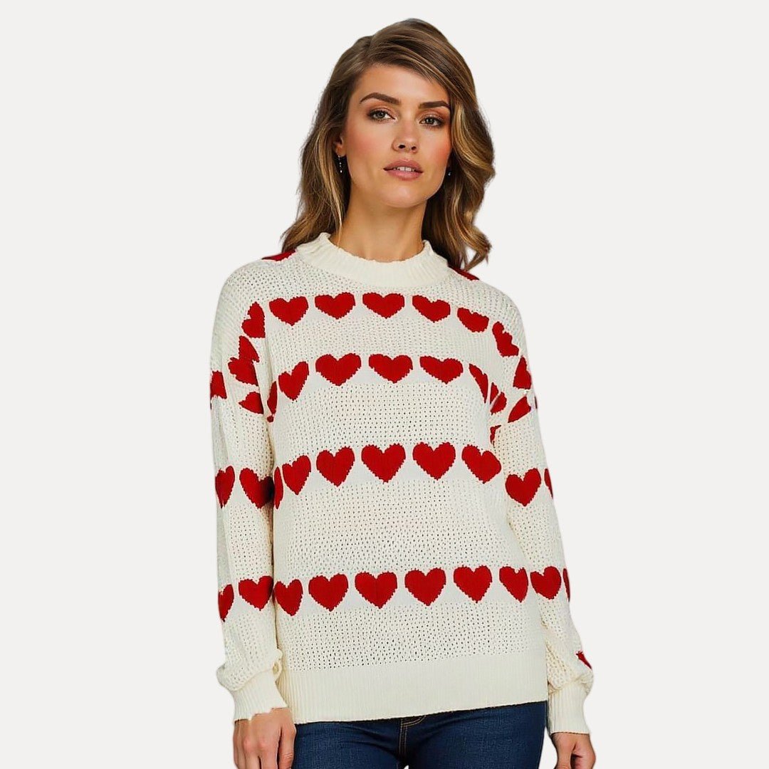 Pull doux à jacquard en contraste pour femme - Emilia Lane