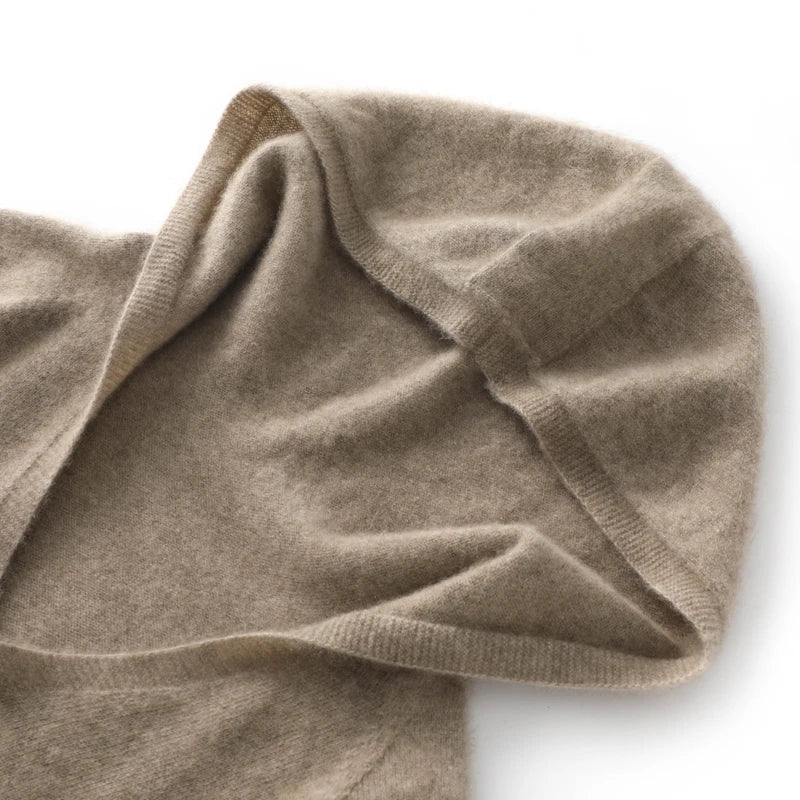 Pull en Laine à Capuche et Col en V pour Femme - Emilia Lane