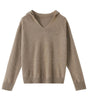 Pull en Laine à Capuche et Col en V pour Femme - Emilia Lane