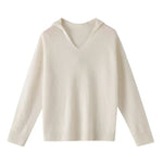 Pull en Laine à Capuche et Col en V pour Femme - Emilia Lane