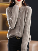 Pull en laine tricoté à col montant pour femmes - Emilia Lane