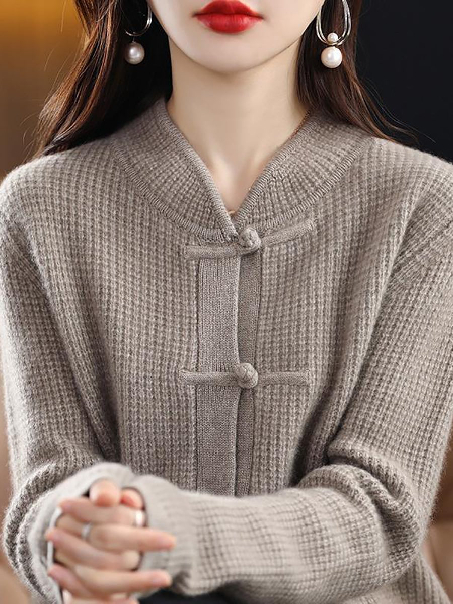 Pull en laine tricoté à col montant pour femmes - Emilia Lane