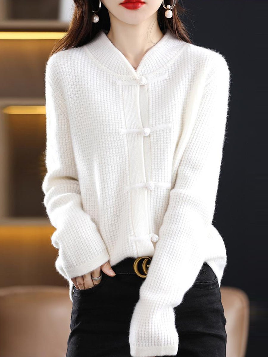 Pull en laine tricoté à col montant pour femmes - Emilia Lane