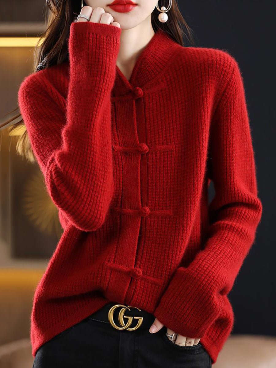 Pull en laine tricoté à col montant pour femmes - Emilia Lane